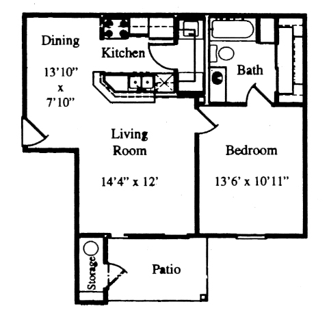 1 Bedroom and 1 Bath Apartment